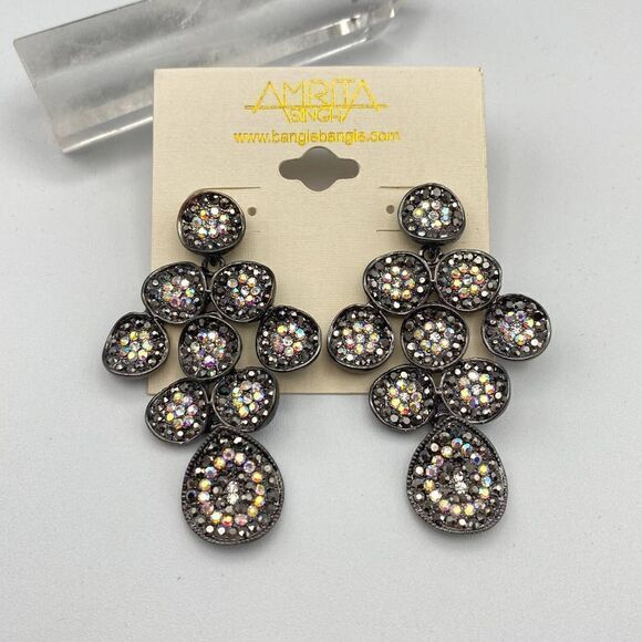 Amrita Singh Austrian Crystal Statement Earrings - Picture 1 of 7